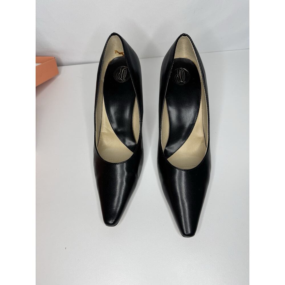 Donna Lawrence Roulette Black Pointed Toe Heels Size 8M Classic Dress Pumps